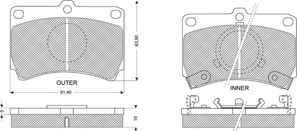 Procodis France PF1177 - Тормозные колодки, дисковые, комплект autospares.lv