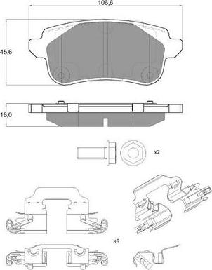 Procodis France PF1866 - Тормозные колодки, дисковые, комплект autospares.lv