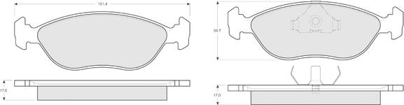 Procodis France PF1398 - Тормозные колодки, дисковые, комплект autospares.lv