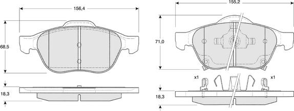 Procodis France PF1364 - Тормозные колодки, дисковые, комплект autospares.lv