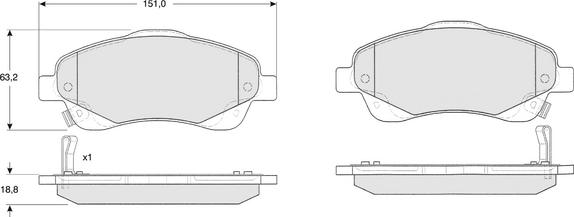 Procodis France PF1361 - Тормозные колодки, дисковые, комплект autospares.lv