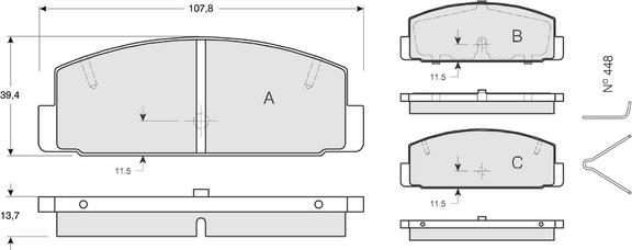 Procodis France PF1306 - Тормозные колодки, дисковые, комплект autospares.lv