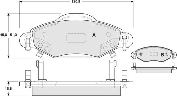 DJ Parts BP1350 - Тормозные колодки, дисковые, комплект autospares.lv