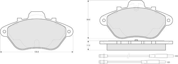 Procodis France PF1338 - Тормозные колодки, дисковые, комплект autospares.lv