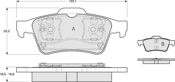 Procodis France PF1295 - Тормозные колодки, дисковые, комплект autospares.lv