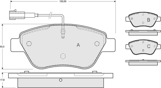 Procodis France PF1248 - Тормозные колодки, дисковые, комплект autospares.lv