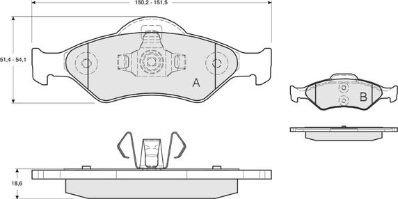 Procodis France PF1253 - Тормозные колодки, дисковые, комплект autospares.lv