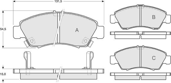 Procodis France PF1265 - Тормозные колодки, дисковые, комплект autospares.lv