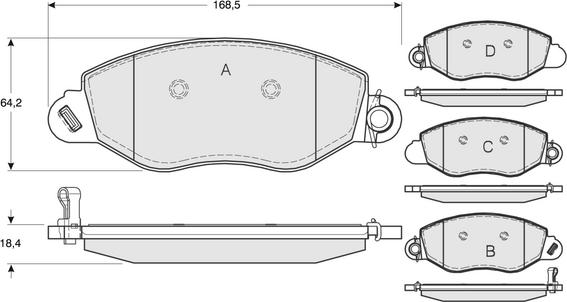 Procodis France PF1261 - Тормозные колодки, дисковые, комплект autospares.lv