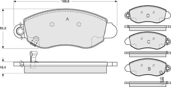 Procodis France PF1262 - Тормозные колодки, дисковые, комплект autospares.lv