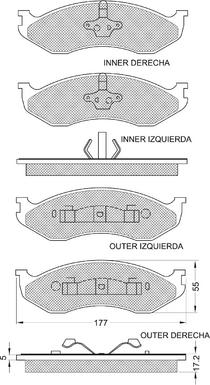 Procodis France PF1209 - Тормозные колодки, дисковые, комплект autospares.lv