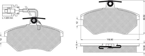 Procodis France PF1204 - Тормозные колодки, дисковые, комплект autospares.lv