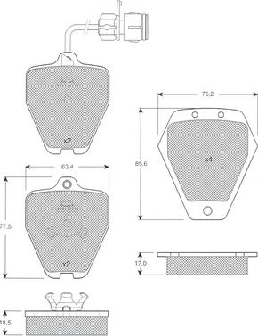 Procodis France PF1227 - Тормозные колодки, дисковые, комплект autospares.lv