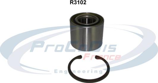 Procodis France R3102 - Подшипник ступицы колеса, комплект autospares.lv