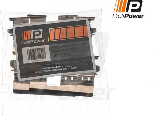 ProfiPower 9B1083 - Комплектующие для колодок дискового тормоза autospares.lv