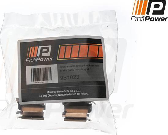 ProfiPower 9B1023 - Комплектующие для колодок дискового тормоза autospares.lv