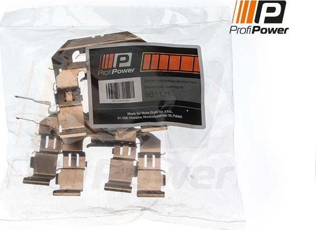 ProfiPower 9B1121 - Комплектующие для колодок дискового тормоза autospares.lv