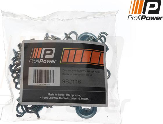 ProfiPower 9B2116 - Комплектующие, барабанный тормозной механизм autospares.lv