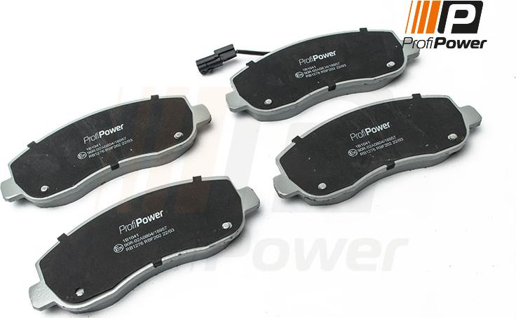 ProfiPower 1B1041 - Тормозные колодки, дисковые, комплект autospares.lv