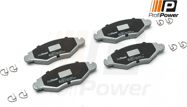 ProfiPower 1B1017 - Тормозные колодки, дисковые, комплект autospares.lv