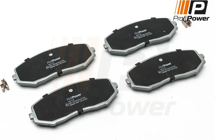 ProfiPower 1B1116 - Тормозные колодки, дисковые, комплект autospares.lv