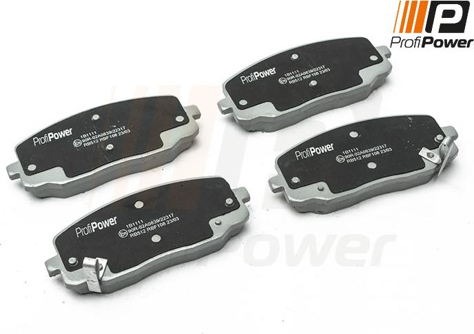 ProfiPower 1B1111 - Тормозные колодки, дисковые, комплект autospares.lv