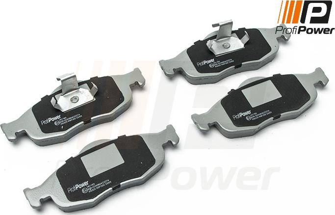 ProfiPower 1B1183 - Тормозные колодки, дисковые, комплект autospares.lv