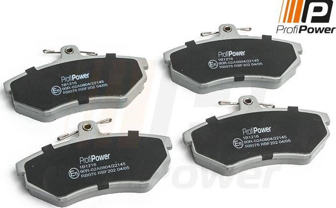 ProfiPower 1B1216 - Тормозные колодки, дисковые, комплект autospares.lv