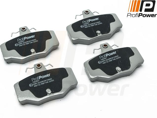 ProfiPower 1B2047 - Тормозные колодки, дисковые, комплект autospares.lv