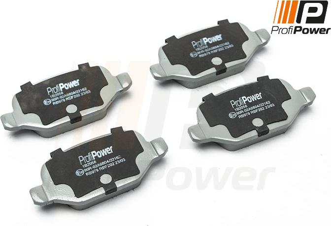 ProfiPower 1B2058 - Тормозные колодки, дисковые, комплект autospares.lv