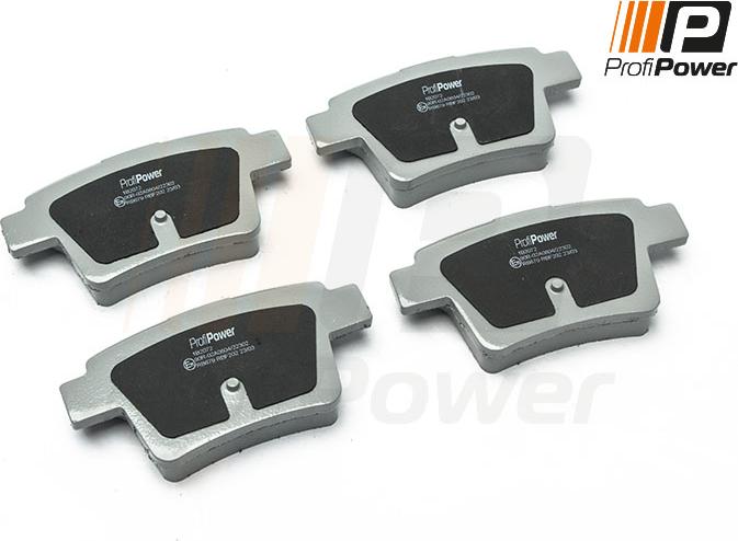 ProfiPower 1B2072 - Тормозные колодки, дисковые, комплект autospares.lv