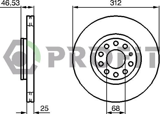 Profit 5010-1707 - Тормозной диск autospares.lv