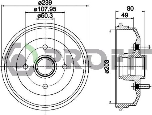 Profit 5020-0023 - Тормозной барабан autospares.lv