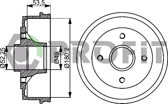 Profit 5020-0075 - Тормозной барабан autospares.lv