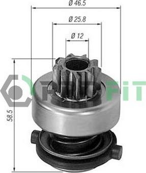 Profit 1910-8044 - Ведущая шестерня, бендикс, стартер autospares.lv