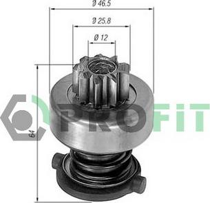 Profit 1910-8050 - Ведущая шестерня, бендикс, стартер autospares.lv