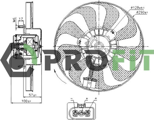 Profit 1850-0009 - Вентилятор, охлаждение двигателя autospares.lv