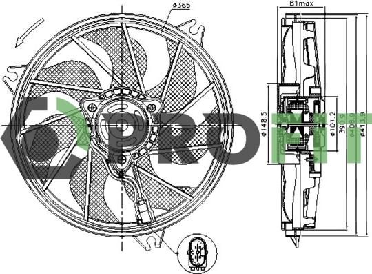 Profit 1850-0002 - Вентилятор, охлаждение двигателя autospares.lv