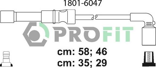 Profit 1801-6047 - Комплект проводов зажигания autospares.lv