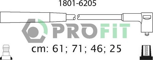 Profit 1801-6205 - Комплект проводов зажигания autospares.lv