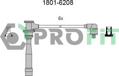 Profit 1801-6208 - Комплект проводов зажигания autospares.lv