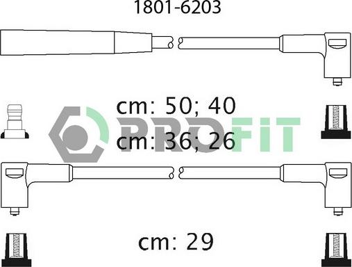 Profit 1801-6203 - Комплект проводов зажигания autospares.lv