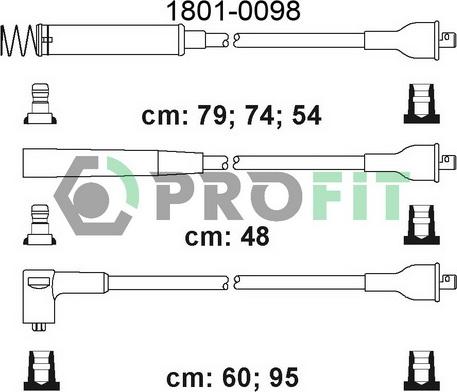 Profit 1801-0098 - Комплект проводов зажигания autospares.lv