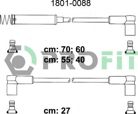 Profit 1801-0088 - Комплект проводов зажигания autospares.lv