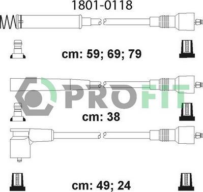 Profit 1801-0118 - Комплект проводов зажигания autospares.lv