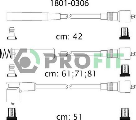 Profit 1801-0306 - Комплект проводов зажигания autospares.lv