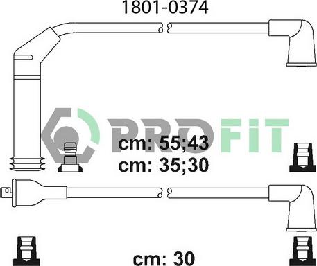 Profit 1801-0374 - Комплект проводов зажигания autospares.lv