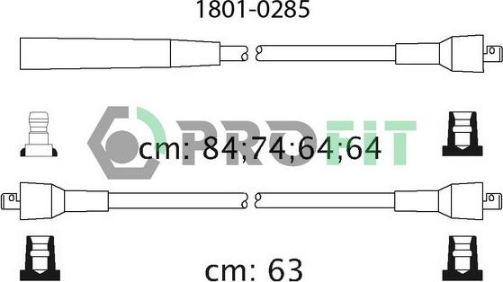 Profit 1801-0285 - Комплект проводов зажигания autospares.lv