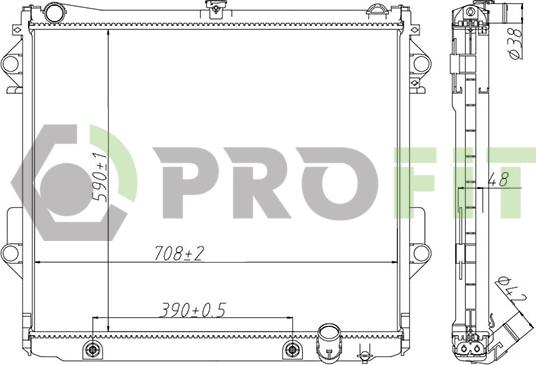 Profit 1740-0411 - Радиатор, охлаждение двигателя autospares.lv