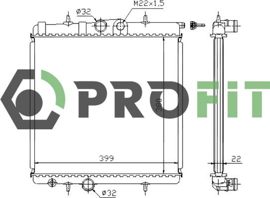 Profit 1740-0086 - Радиатор, охлаждение двигателя autospares.lv